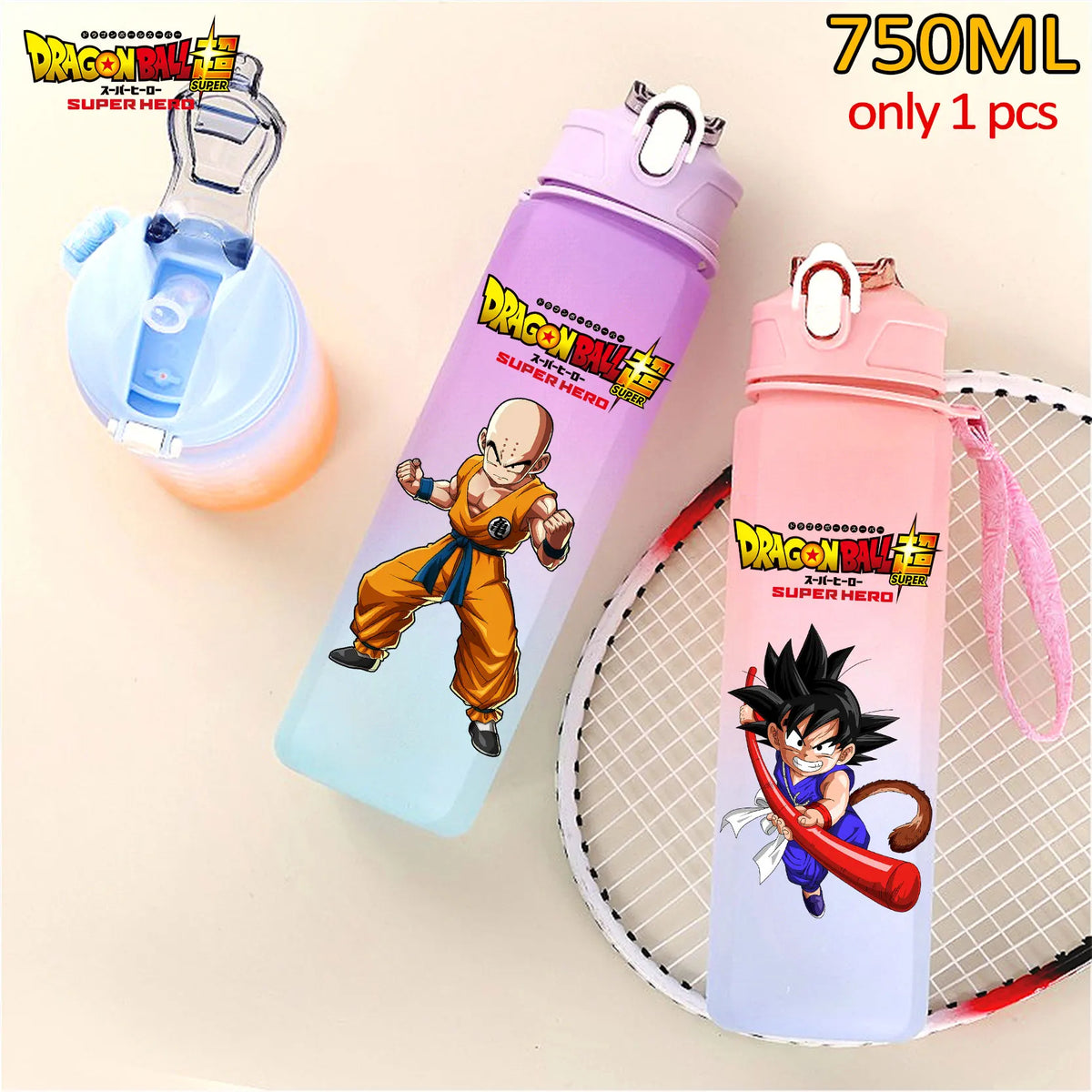 750 ml Dragon Ball bottle - Goku Vegeta and Trunks