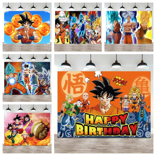 Sfondo di compleanno Dragon Ball - Goku e le sue trasformazioni