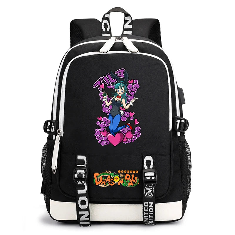 Black and White Dragon Ball Rucksack - Goku Super Saiyan 3 Zurück