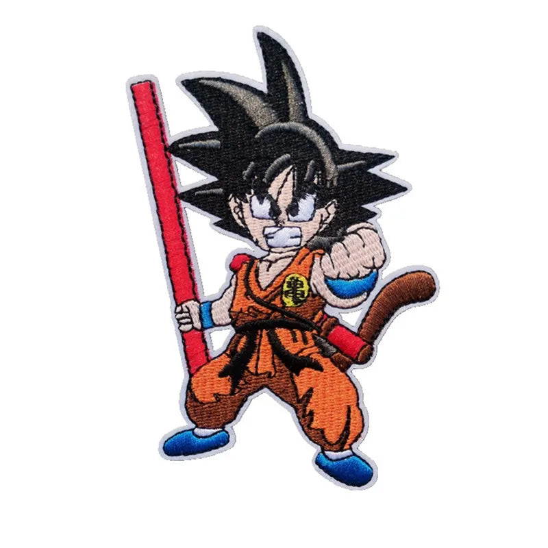 Écusson brodé Dragon Ball - Goku enfant au bâton rouge