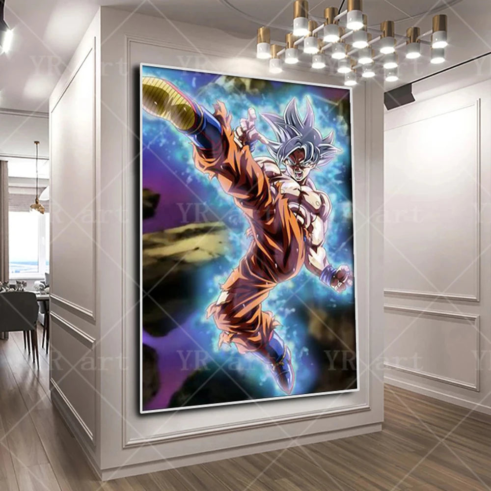 Vertical Poster Dragon Ball - Goku Ultra Instinct bei Tauchattacke