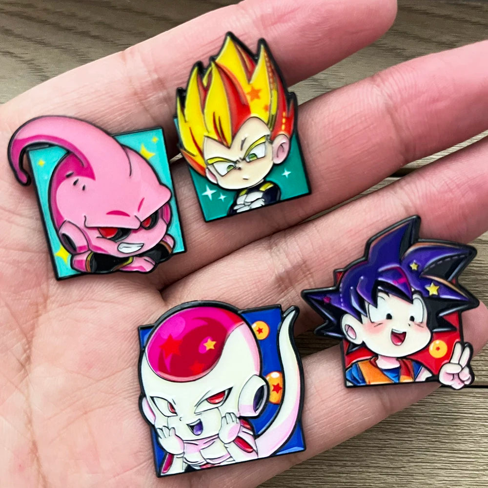 Los 8 Pins Dragon Ball - Porträts von Goku Vegeta Piccolo und ihren Freunden