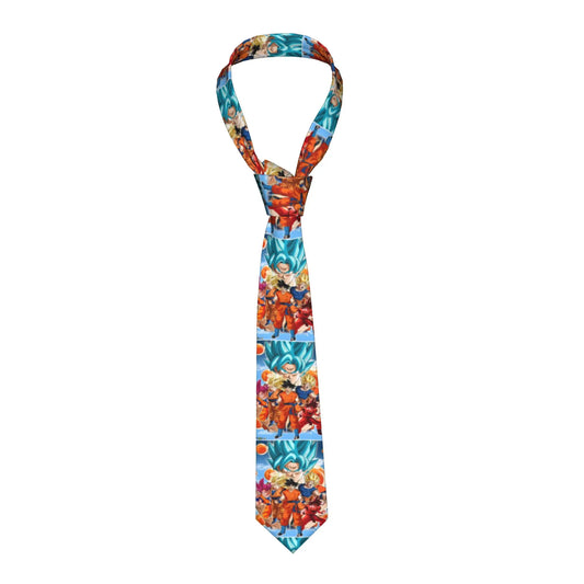 Cravate turquoise et orange Dragon Ball - Goku Blue répété