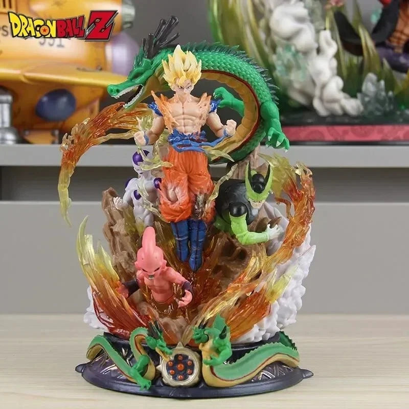 Figura Dragon Ball - Goku Super Saiyan con Shenron enrollado