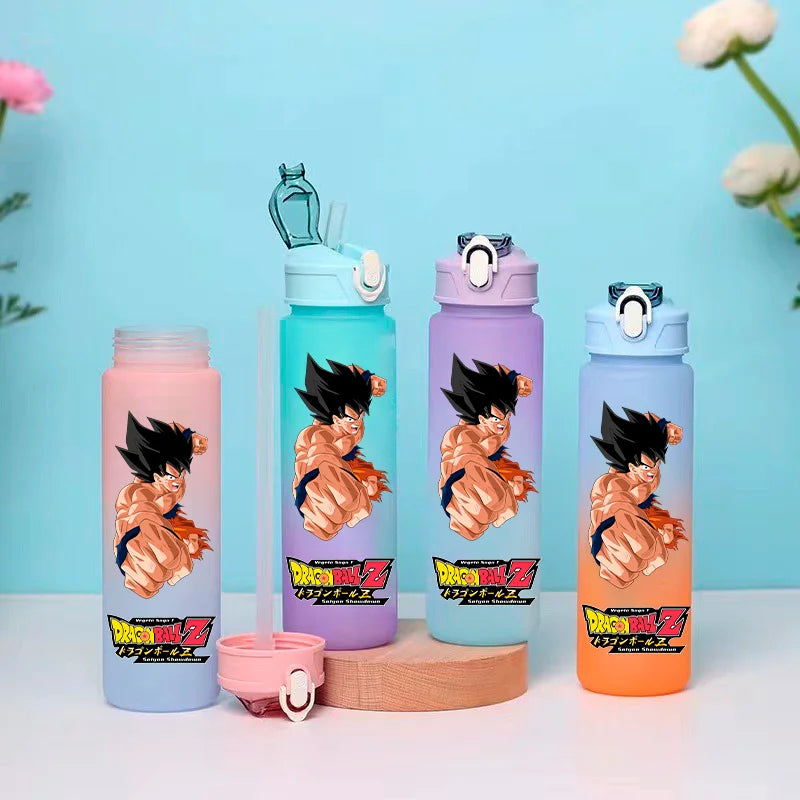 Borraccia pastello con laccetto Dragon Ball - Goku e trasformazioni Saiyan