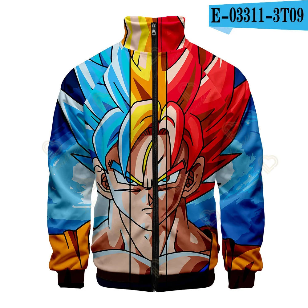 Multicolored zipped jacket Dragon Ball - Goku Blue Super Saiyan and God