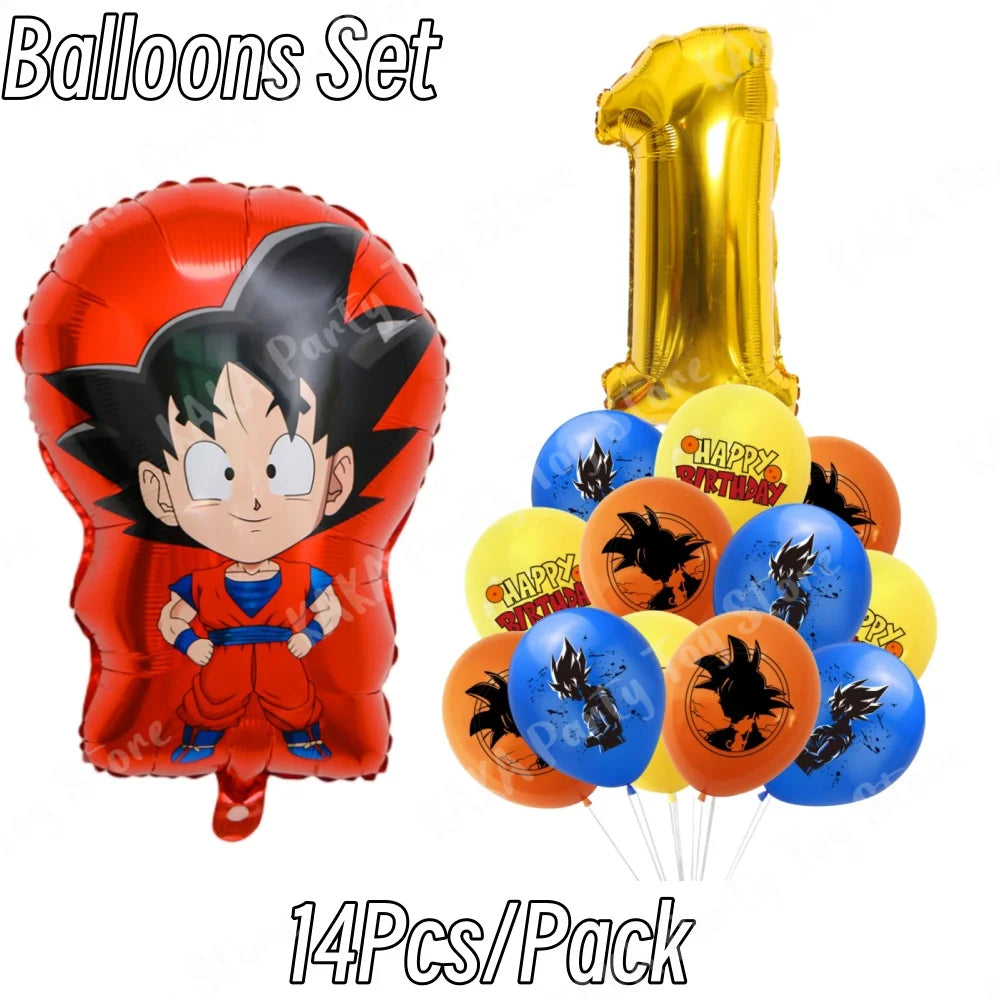 Palloncini compleanno 1 anno Dragon Ball - Goku bambino e numero dorato