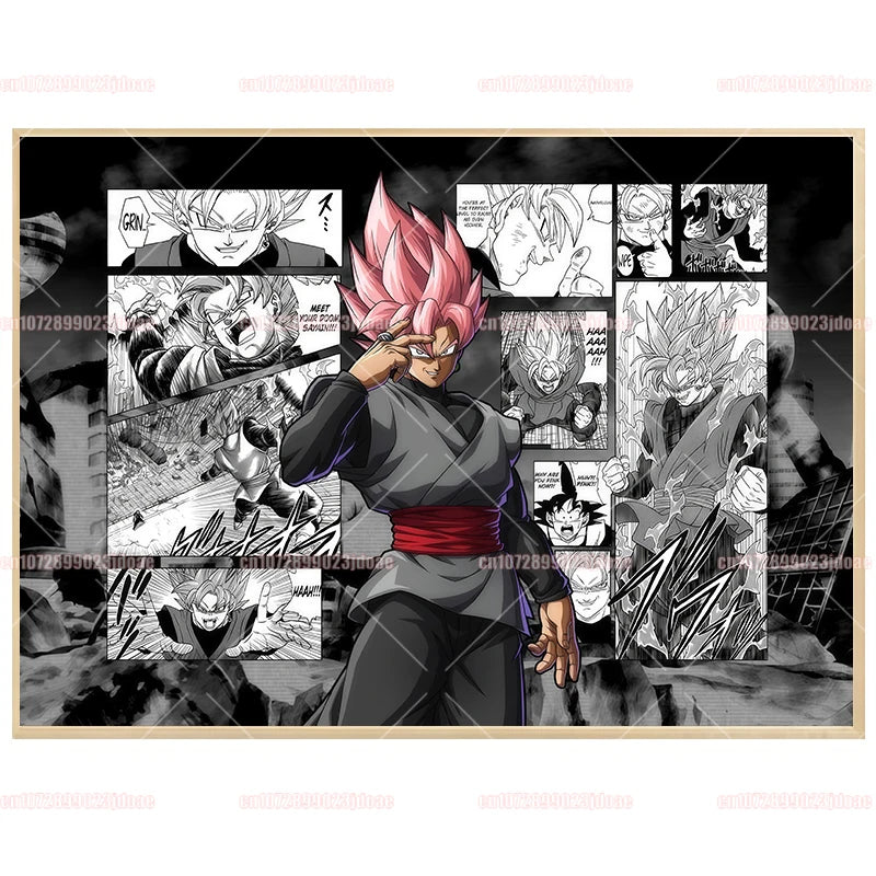 Pósteres manga Dragon Ball - Vegeta Goku y Broly a color