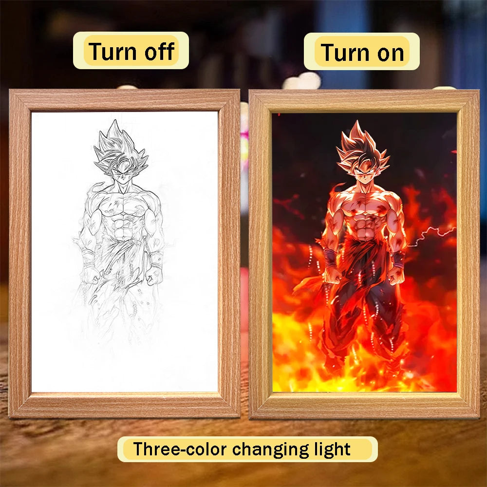 Dragon Ball Lichtrahmen - Goku und Kristallkugeln