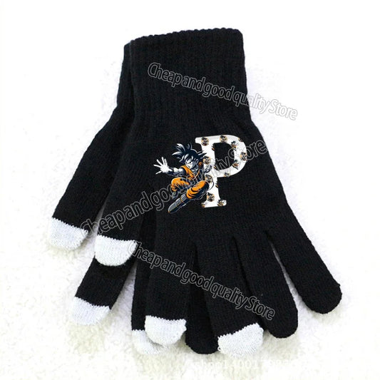 Gants noirs à bouts blancs Dragon Ball - Goku et lettre P