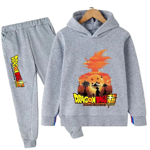 Survêtement gris pour enfant Dragon Ball - silhouette de Goku au soleil