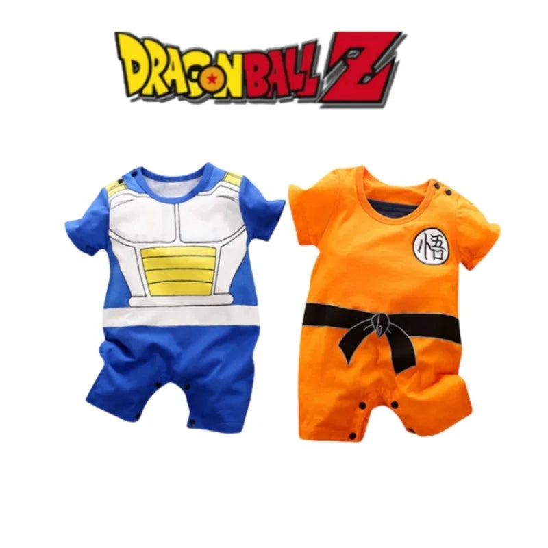 Combishort baby orange Dragon Ball - outfit of Goku and kanji Go