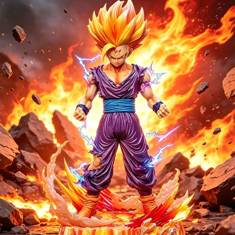 Action figure di Dragon Ball - Gohan Super Saiyan 2 e fiamme arancioni