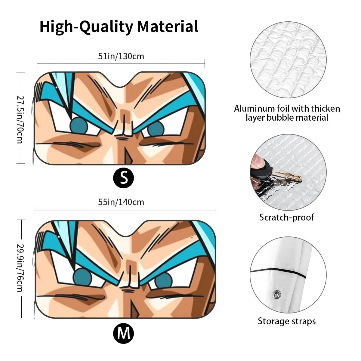 Car sunshade Dragon Ball looks of Saiyan warriors