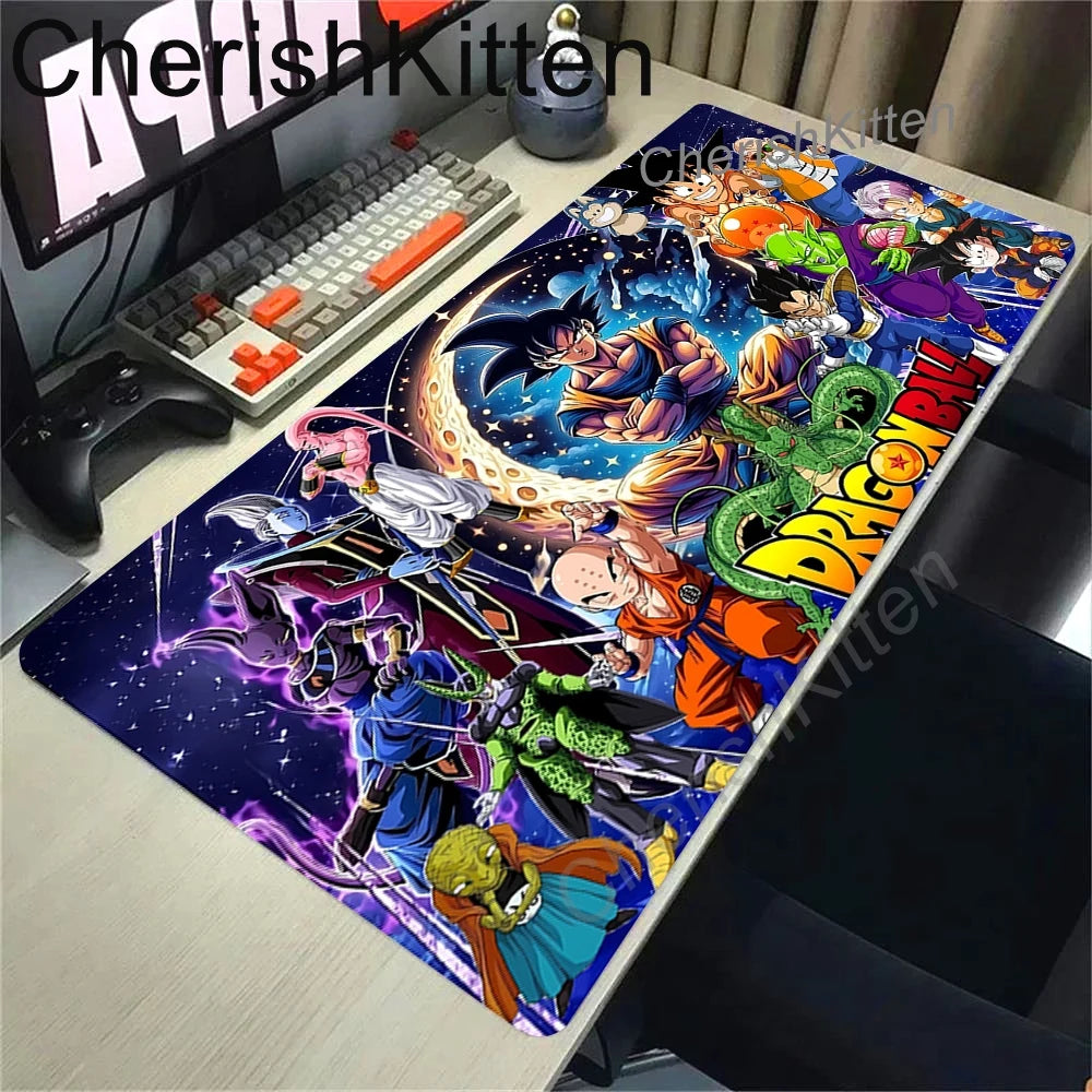 Grand tapis de souris Dragon Ball - Vegeta Blue et guerriers en collage