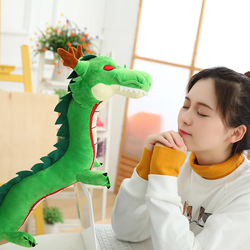 Dragon Ball green plush - Shenron with red eyes