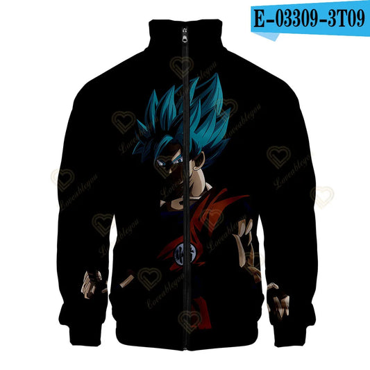 Veste zippée noire Dragon Ball - Goku Super Saiyan Blue dans l'ombre