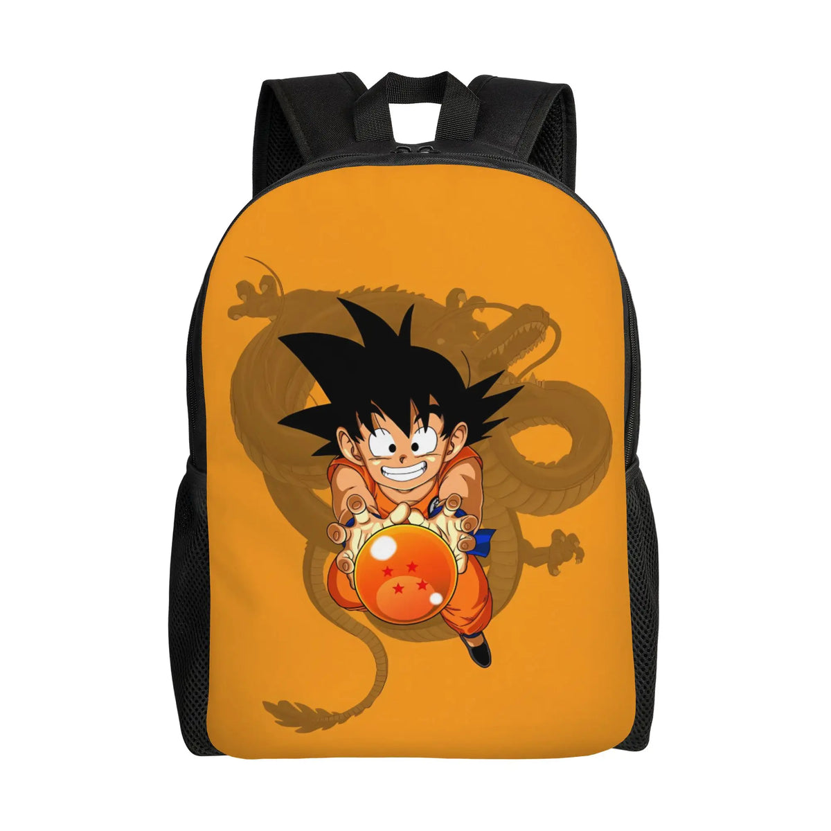 Mochila naranja Dragon Ball - Goku niño sosteniendo una bola de cristal