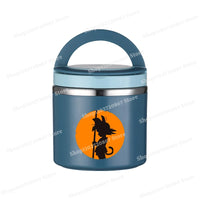 silhouette of Goku on orange disk