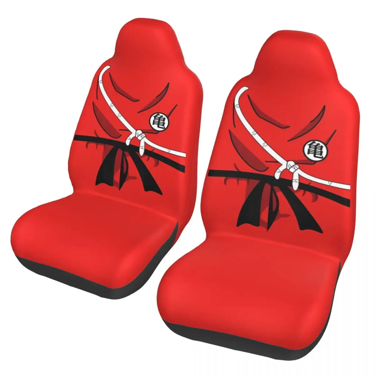 Housses de sièges avant rouges Dragon Ball - tenue Kame et ceinture noire