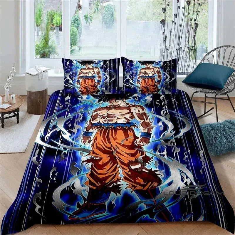 Copripiumino Dragon Ball - Goku Ultra Istinto su sfondo blu notte