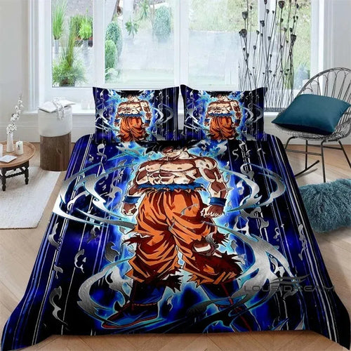 Copripiumino Dragon Ball - Goku Ultra Istinto su sfondo blu notte