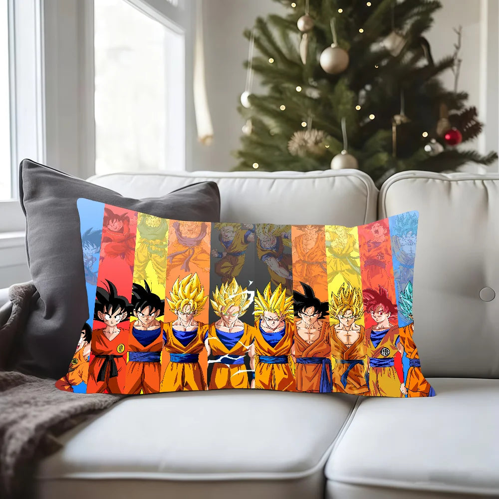 Fodera per cuscino rettangolare Dragon Ball - trasformazioni di Goku