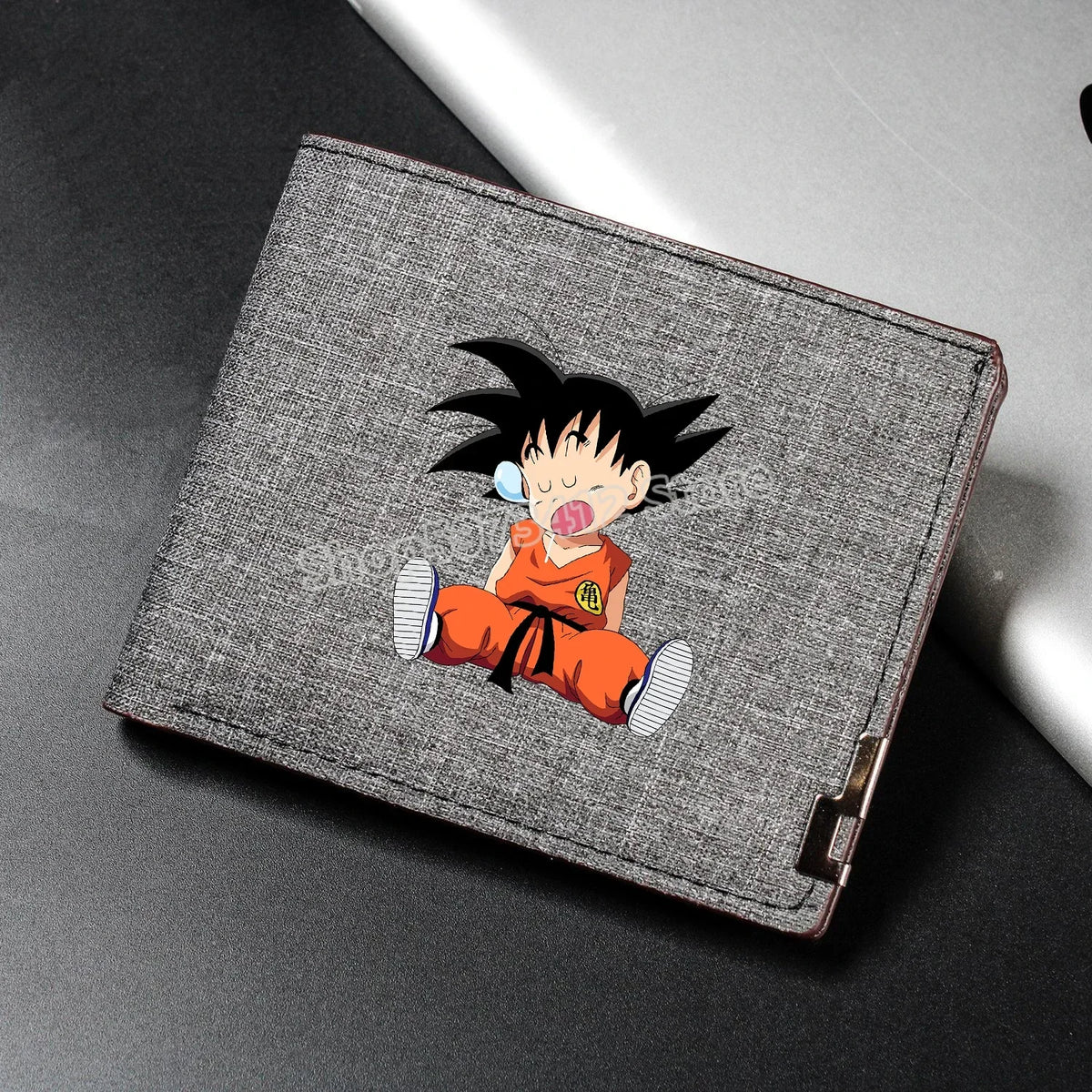 Braune Brieftasche Dragon Ball - kanji Go bestickt