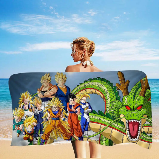 Serviette de plage Dragon Ball - Goku Super Saiyan et Shenron