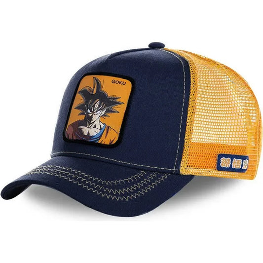 Casquette bleue et orange Dragon Ball - Goku en portrait