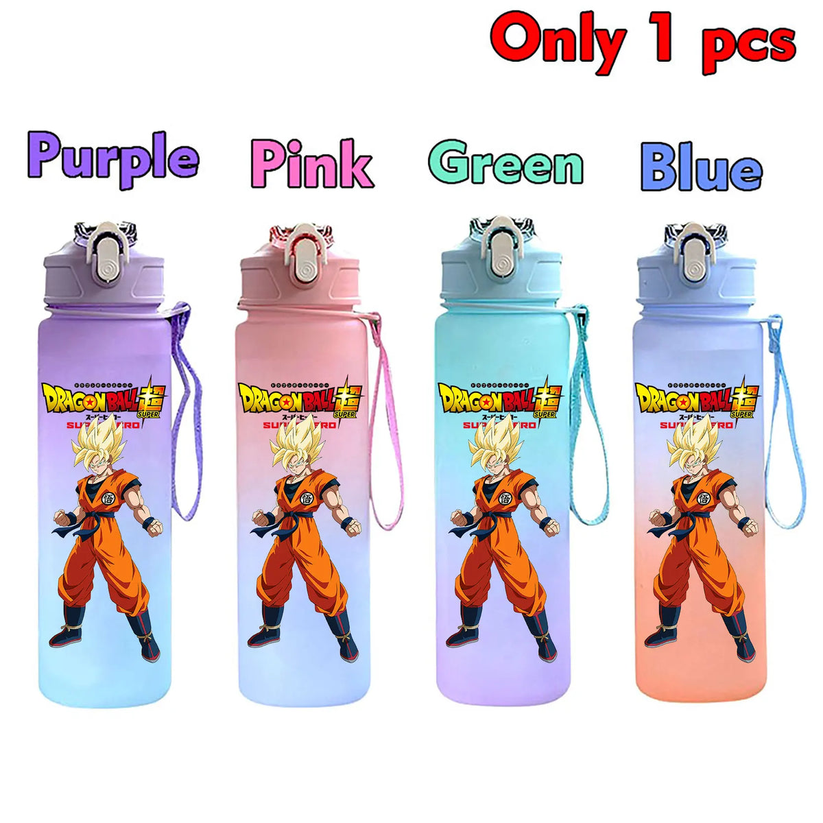 750 ml Dragon Ball bottle - Goku Vegeta and Trunks
