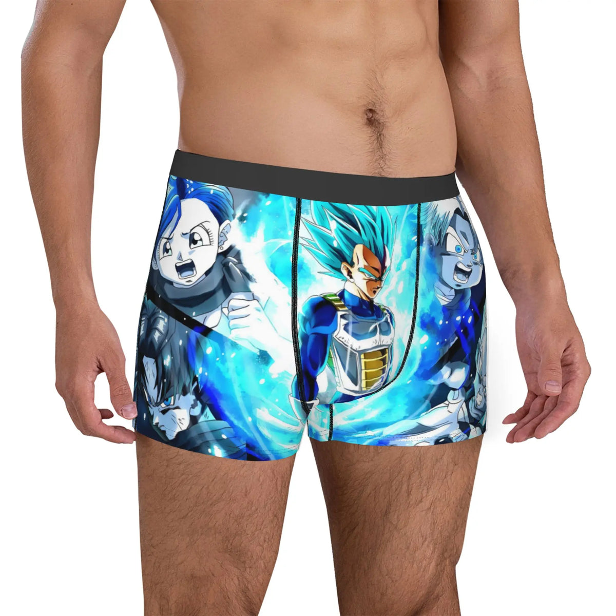 Boxer blu navy Dragon Ball - Vegeta in riquadri colorati