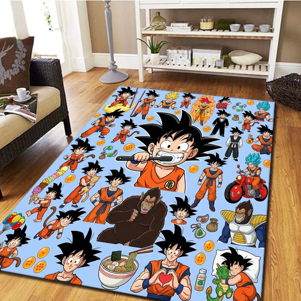 Blue Dragon Ball Teppich - junger Goku und seine Freunde
