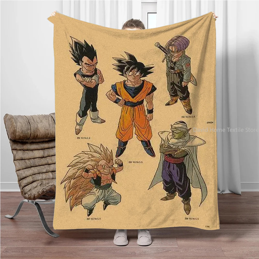 Beige Beige Dragon Ball Plaid - Child Goku on his motorcycle 34