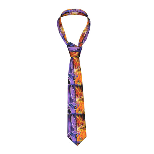Cravate violette et orange Dragon Ball - Beerus et Goku en visages partagés