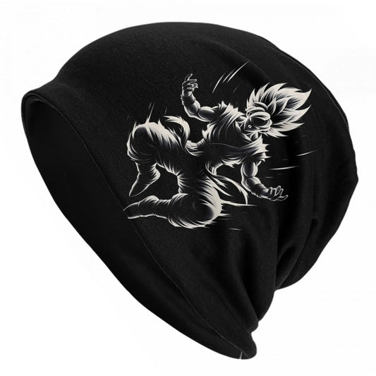 Black Dragon Ball Cap - Goku Child auf Shenron in weißer Zeichnung