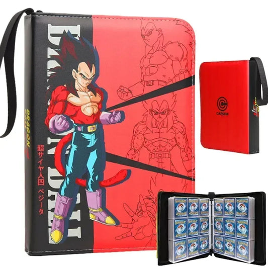 Classeur à cartes rouge Dragon Ball - Vegeta Super Saiyan 4 aux cheveux noirs