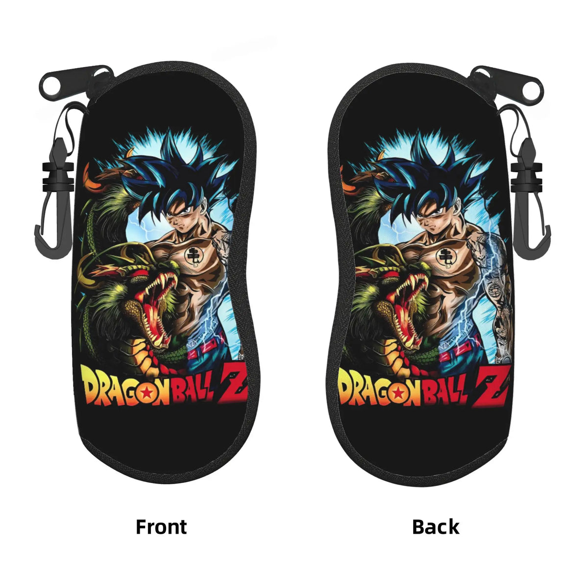 Étui à lunettes vert Dragon Ball - Cell et éclairs bleus
