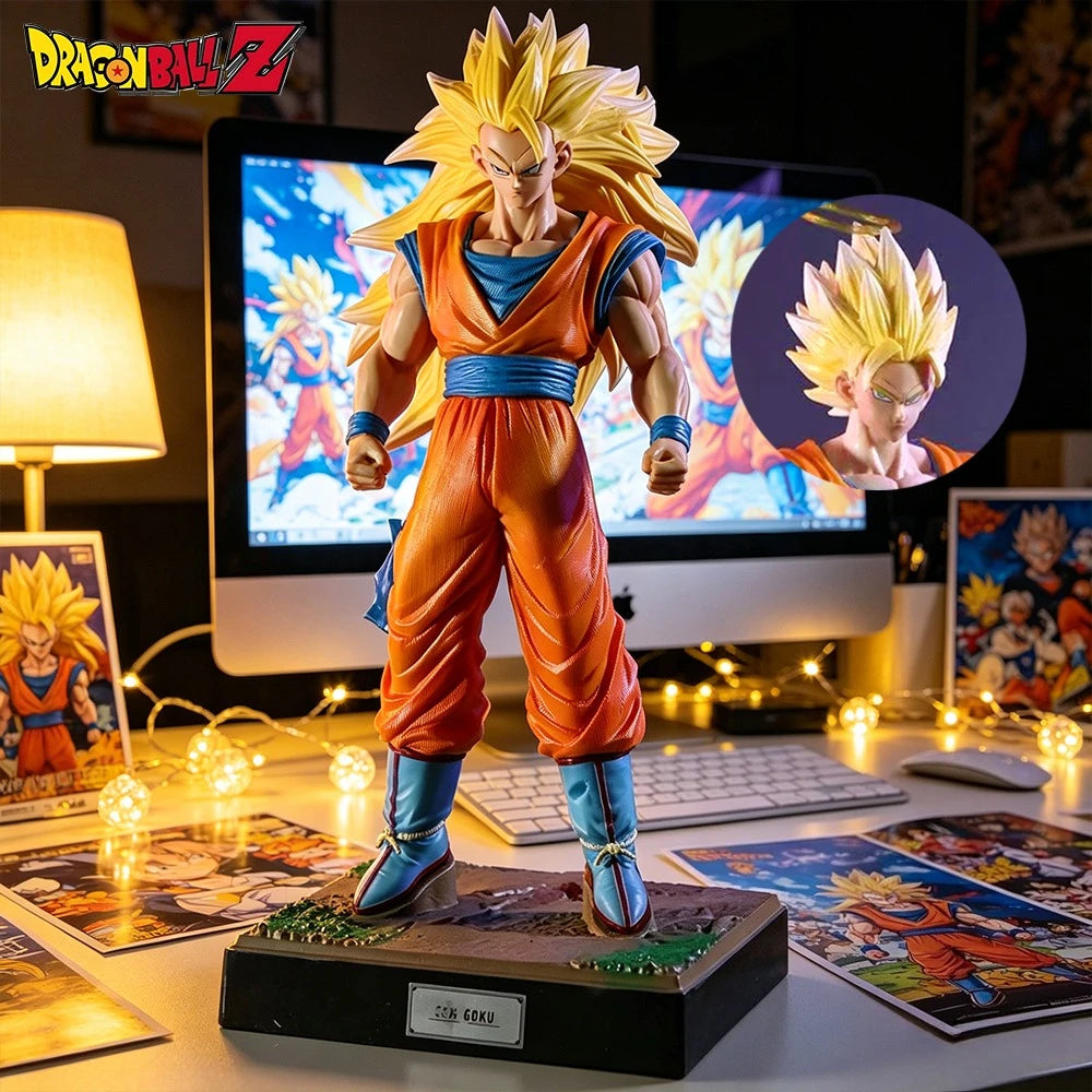 Figura Dragon Ball - Goku Super Saiyan 3 con cabeza intercambiable