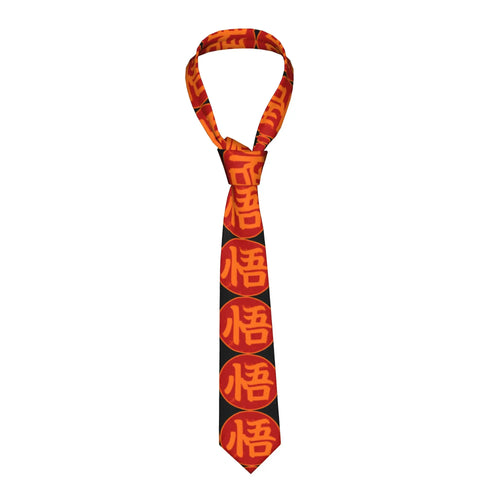 Cravate rouge Dragon Ball - kanjis Go orange