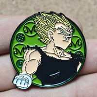 Majin Vegeta Super Saiyan auf grünem Hintergrund