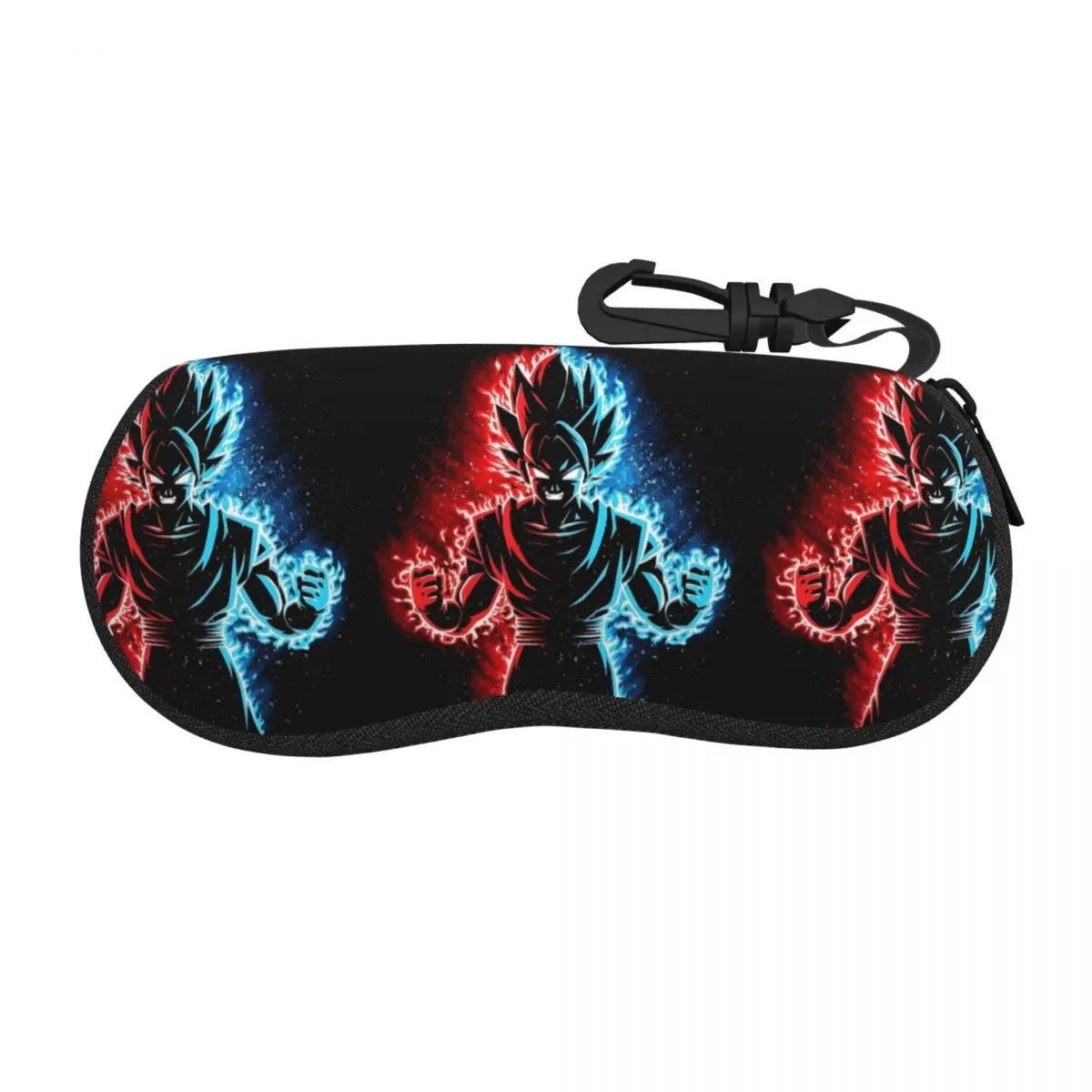 Dragon Ball black glasses case - Go kanji on orange scratches