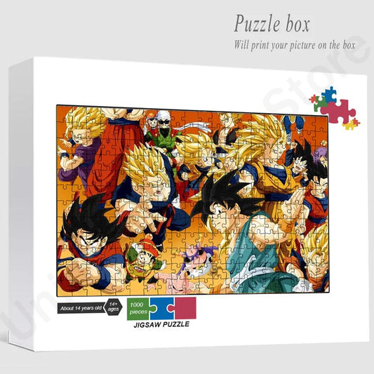 Puzzle Dragon Ball - guerriers Super Saiyans en collage doré