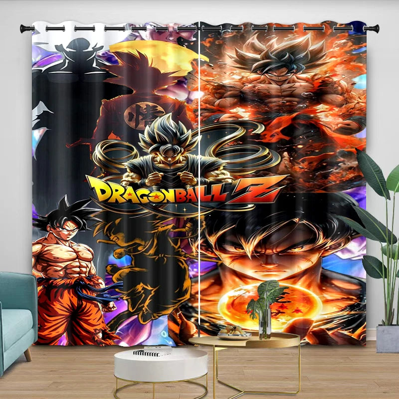 Rideaux Dragon Ball - Goku Super Saiyan Blue et transformations