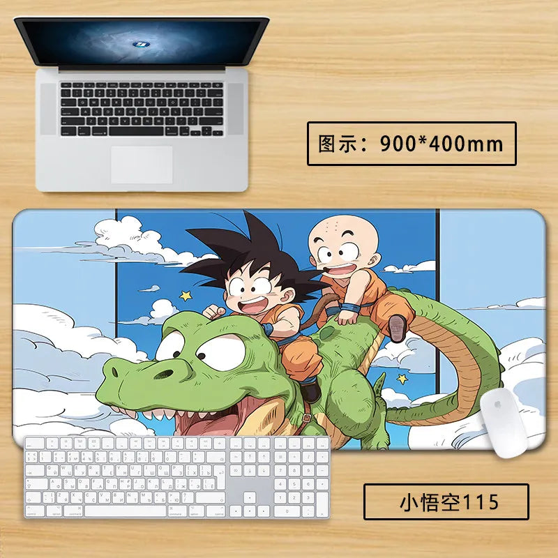 Tapis de souris blanc Dragon Ball - Goku enfant en gros plan