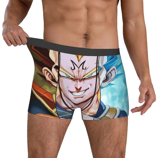 Boxer multicolore Dragon Ball - volti di Vegeta e Majin Vegeta