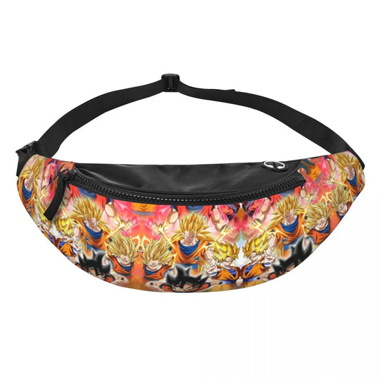 Sac banane rouge et or Dragon Ball - Goku Super Saiyan et flammes