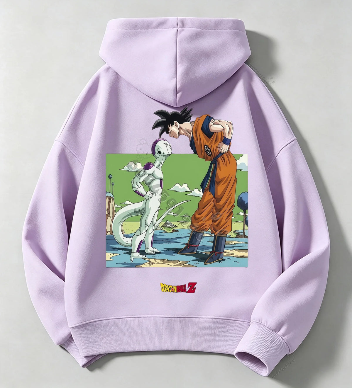 Weiße Kapuzenpullover für Kinder Dragon Ball - Goku gegenüber Freezer
