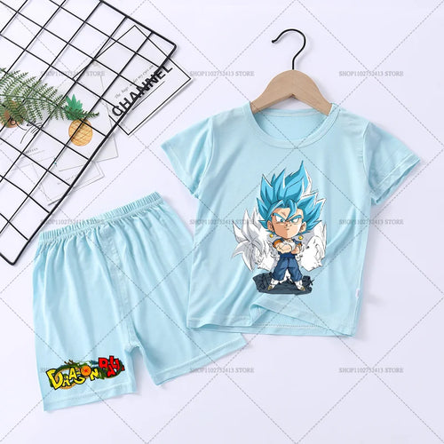 Pyjama short light blue for kids Dragon Ball - Vegeta Blue chibi