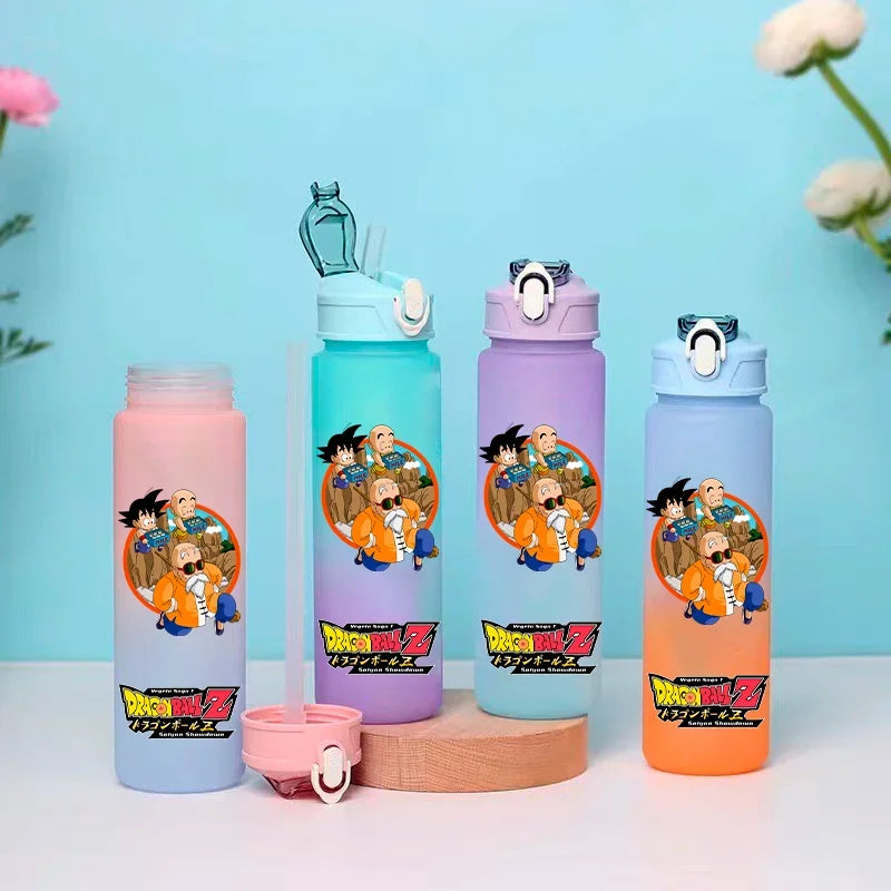 Pink Dragon Ball water bottle - Goku Ultra Instinct shirtless